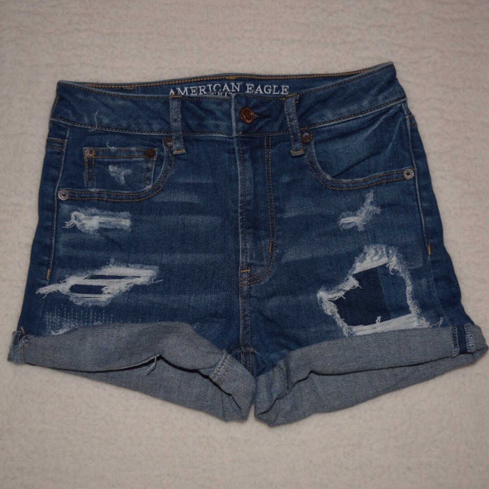 American Eagle High Waisted Medium Wash Jean Short